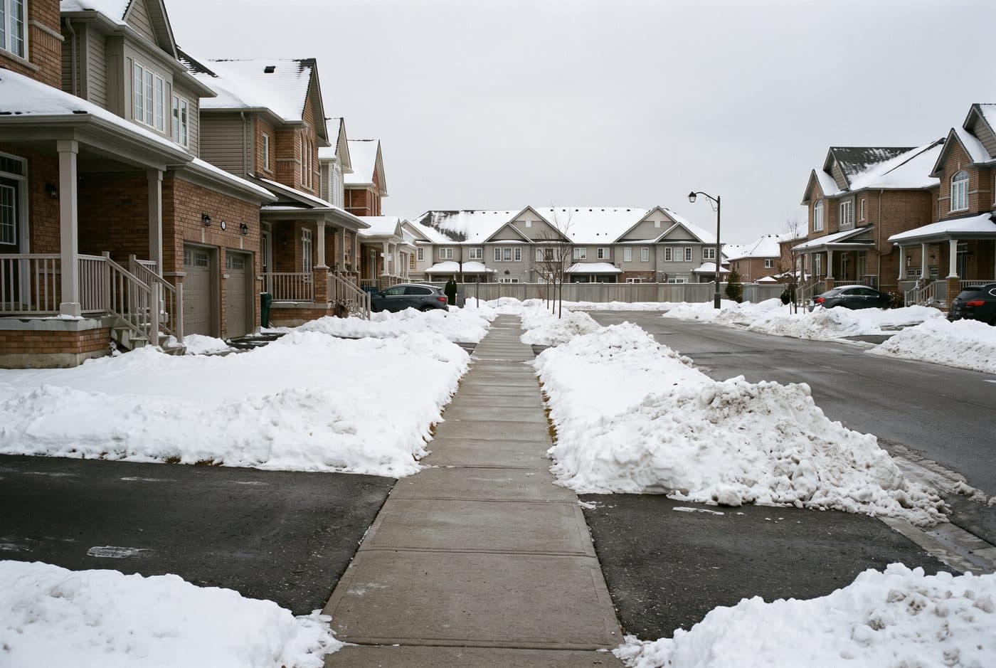 Ajax streetscape in winter