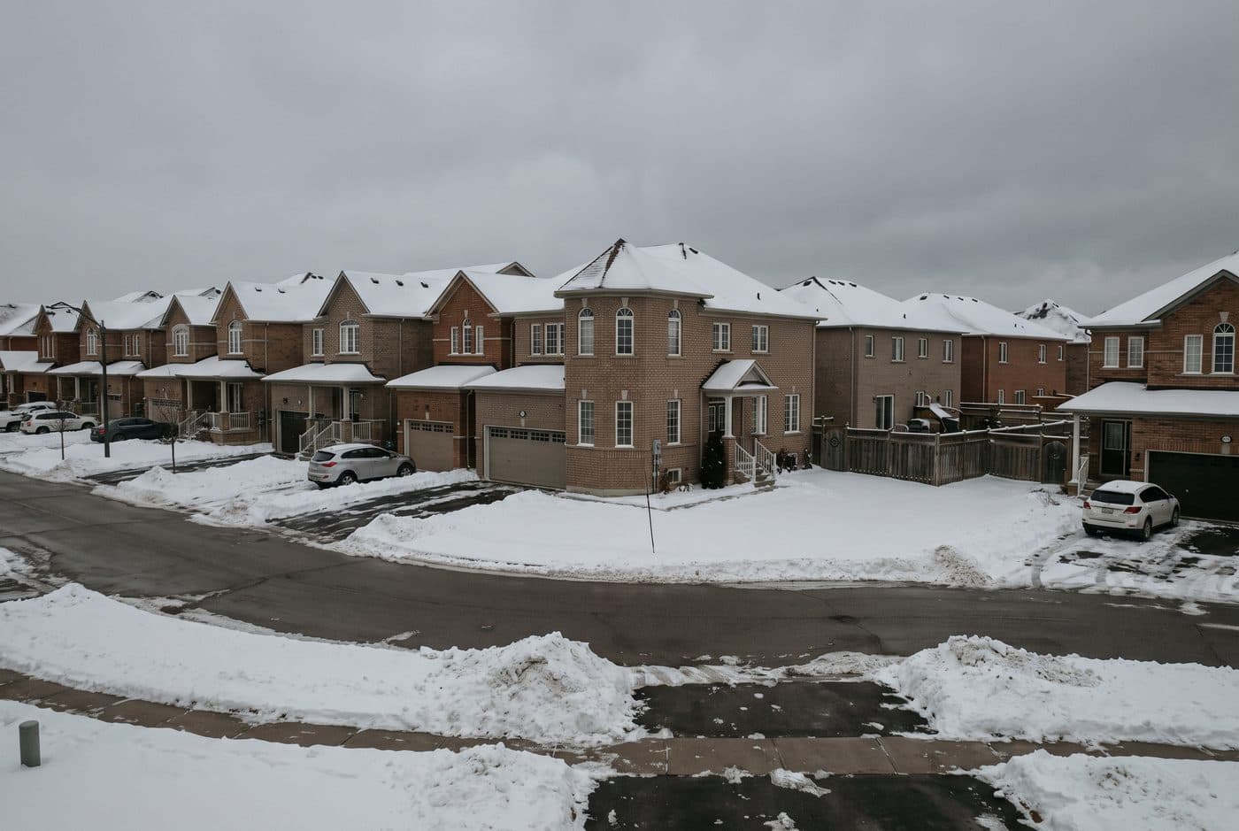 Brampton streetscape in winter