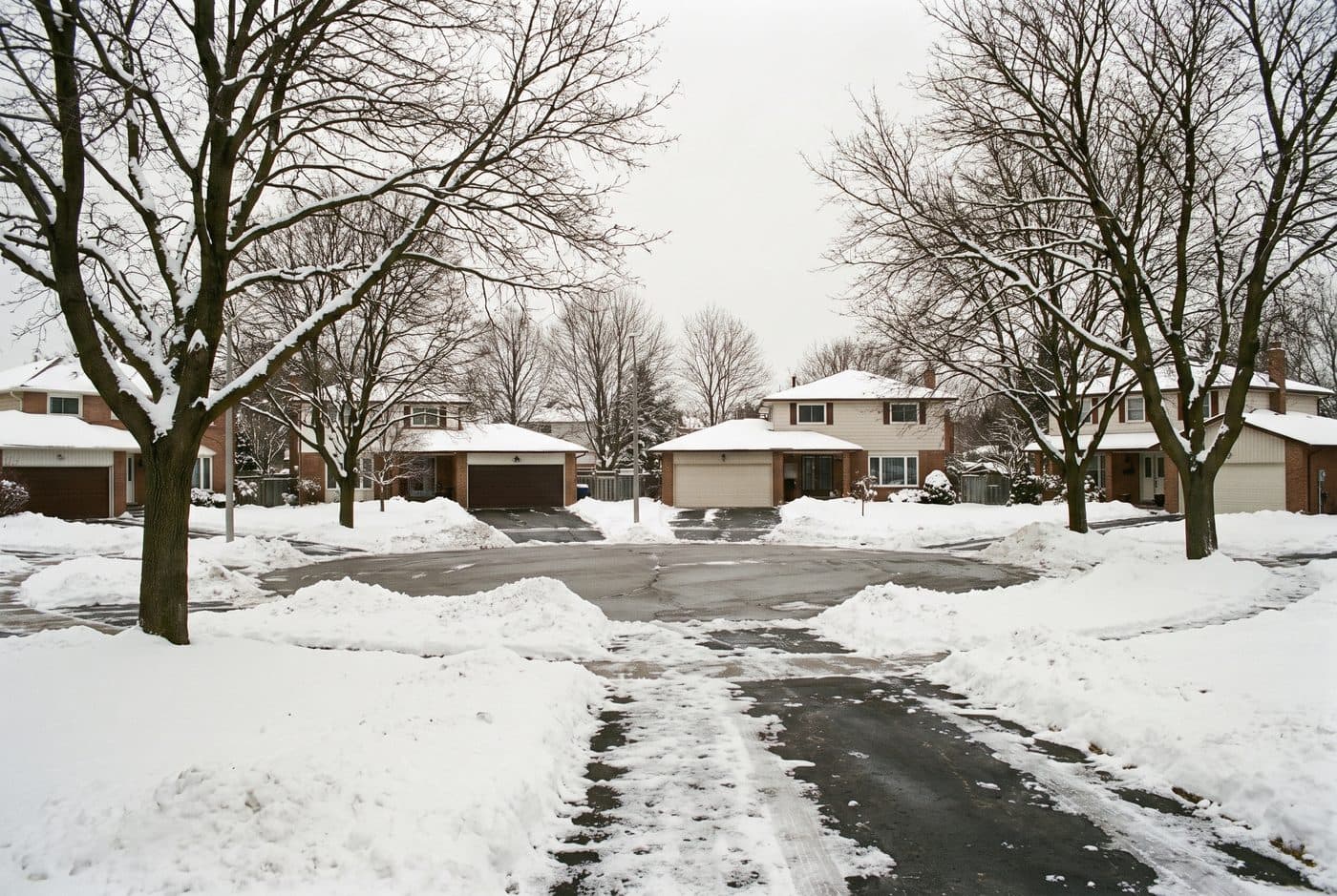 Mississauga streetscape in winter