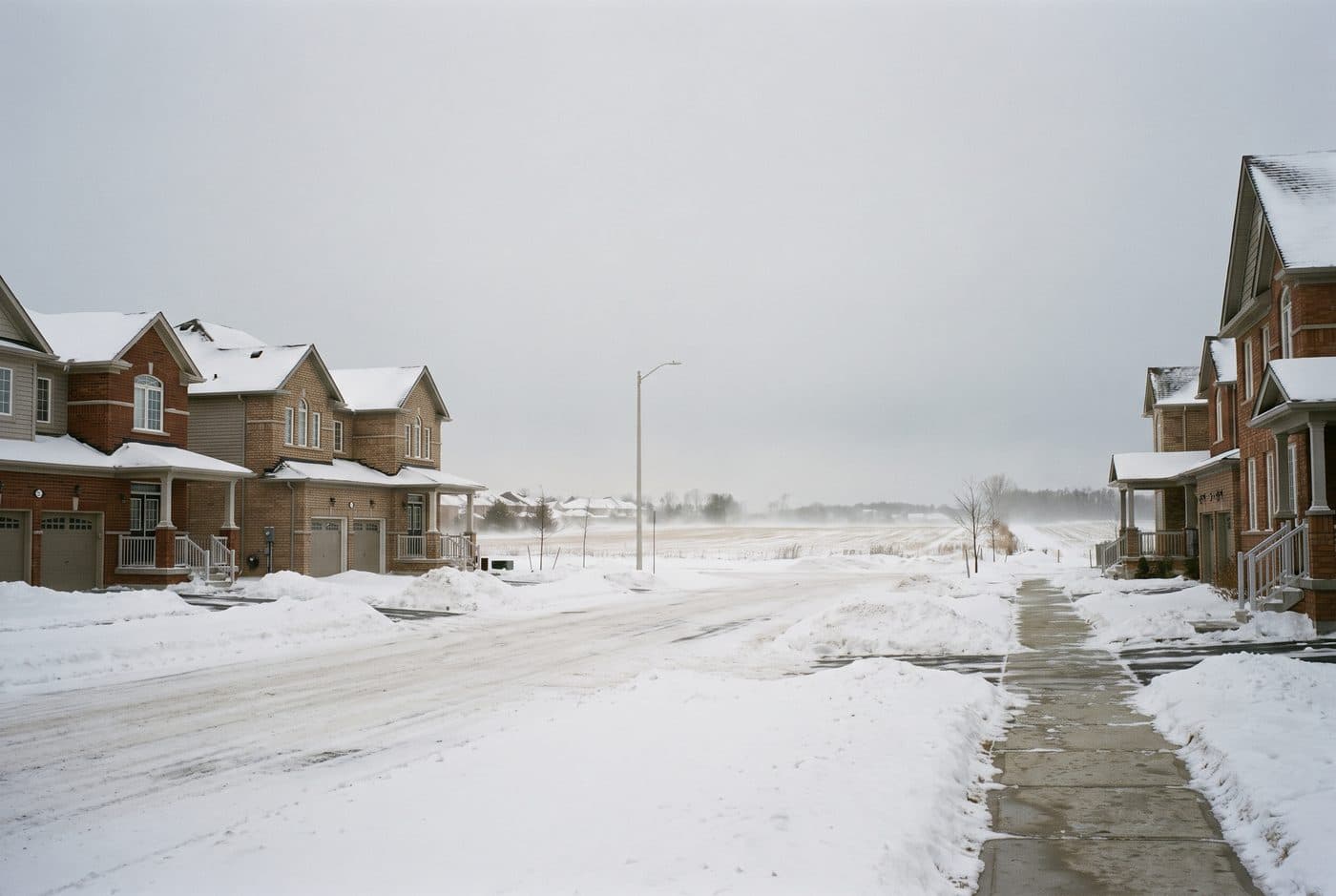 Whitby streetscape in winter